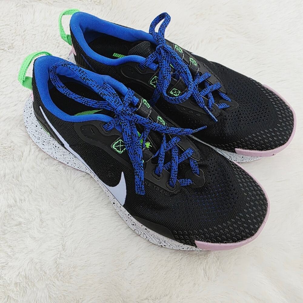 Nike Pegasus Trail 3 Women's Running Shoes Black Blue Pink React Sneakers 6 - Picture 3 of 13